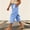 Light Blue, variant on Twczz Girls Cotton Linen Capris with Pockets- Casual Elastic Waist Straight Leg Quick Dry Kids Beach Pants Pink Size 10-12 Years