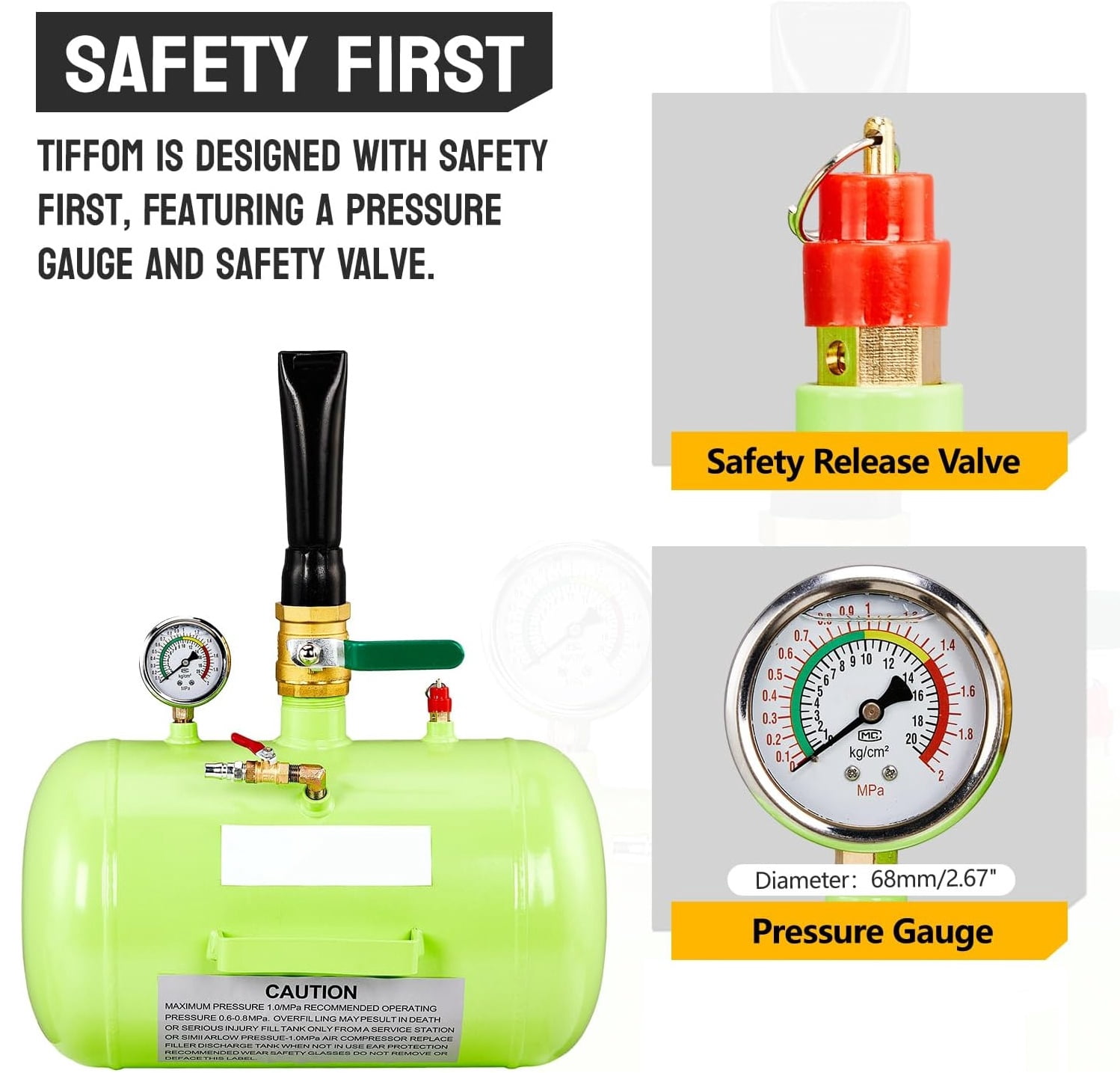 Ktaxon 5 Gallon Air Tire Bead Blaster Seater, Wheel Seating Tool Inflator Tank for Truck ATV, 85-116PSI Operating Pressure, Green