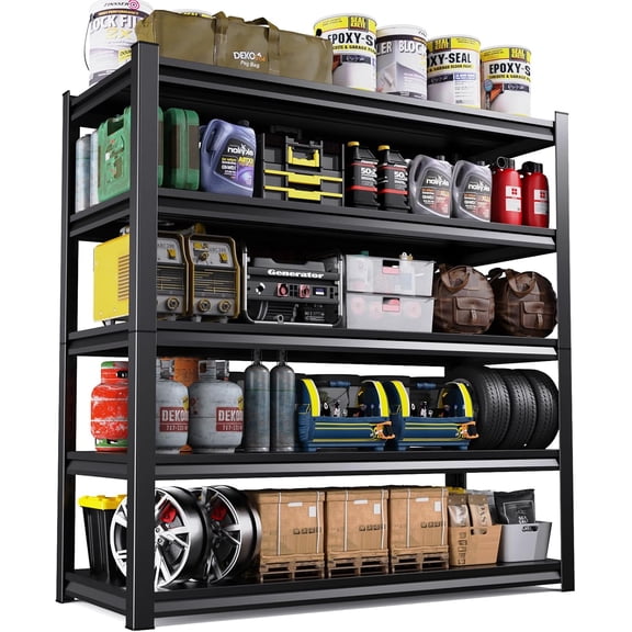 59''W Storage Shelves,5 Tier Garage Shelving 3500LBS Heavy Duty,Metal Shelves Adjustable Industrial Shelving Units,Rustproof Shelf Rack for Garage 72''H*59''W*19.7''D