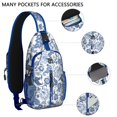 thumbnail image 4 of Floral Skull Pattern Sling Bag with Vintage Boho Design, Lightweight Durable Crossbody Backpack, Adjustable Strap, Multiple Compartments for Travel, City Walks, Outdoor Activities, 4 of 4