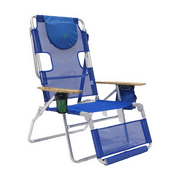 Ostrich 3-N-1 Altitude Outdoor Lounge Reclining Beach 16-Inch Height Chair, Blue
