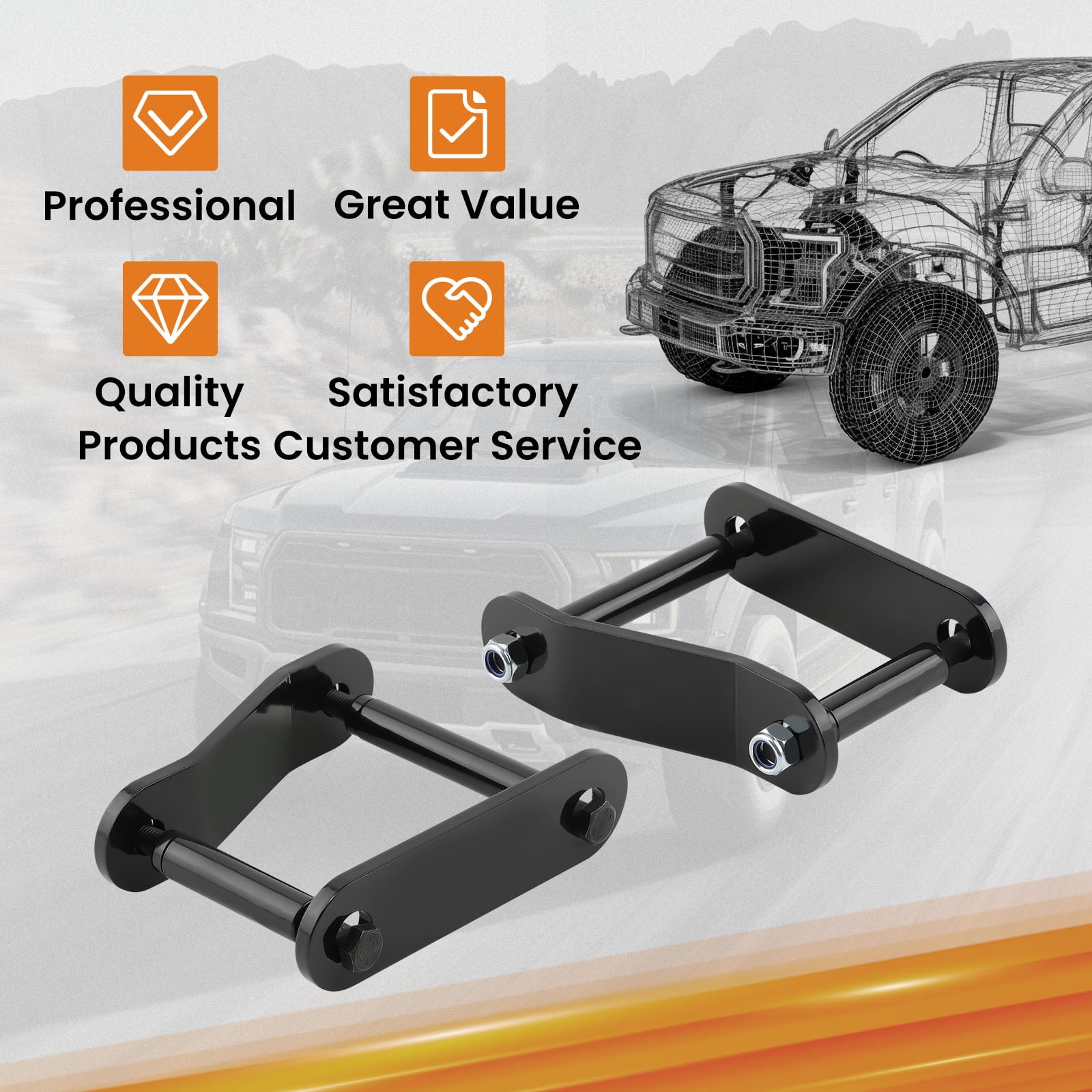 maXpeedingrods 2" Rear Lift Kit for Nissan Frontier XTERRA 2005-2022, Suspension Lift Shackles for Suzuki Equator 2009-2014