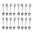 thumbnail image 2 of 16Pcs Christmas Decorations for Home Stainless Xmas Coffee Spoons Dessert Spoon Tableware Kitchen New Year Gifts Silver, 2 of 10