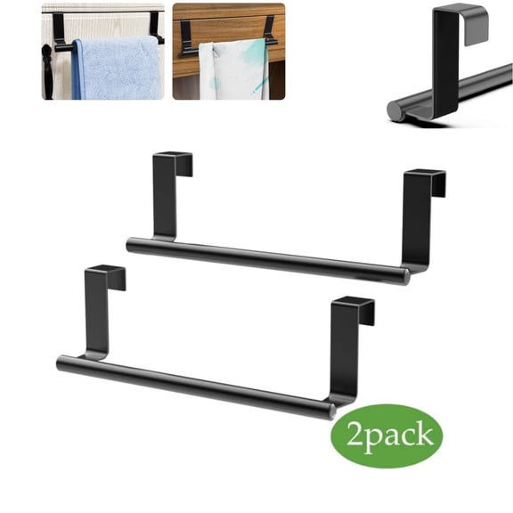 2pack Cabinet Door Towel Rack,Durable Stainless Steel Kitchen Organizer,9.1x2.4In Space-Saving Kitchen Organizer for Towels Hanging