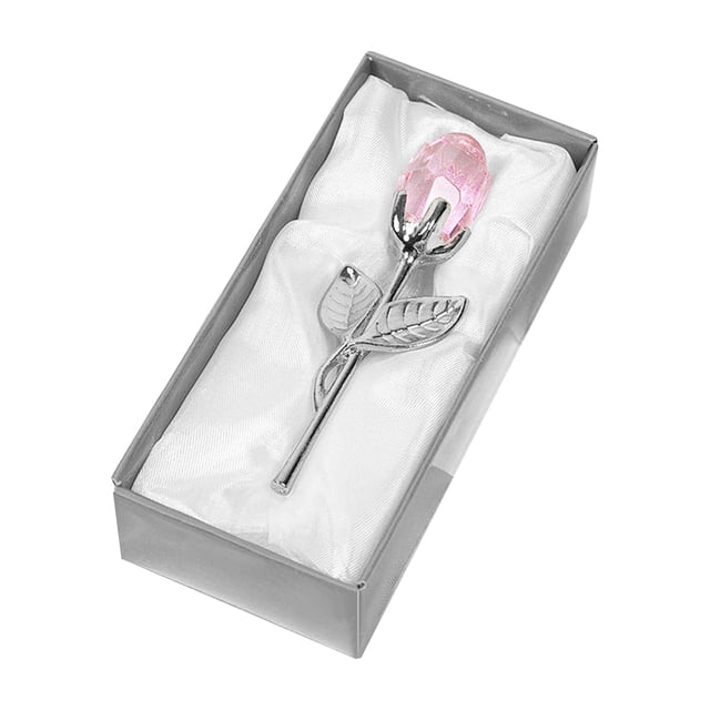 Rosa transparente en caja de regalo, escultura artística de flores para una elegante decoración de oficina en casa y un regalo romántico.