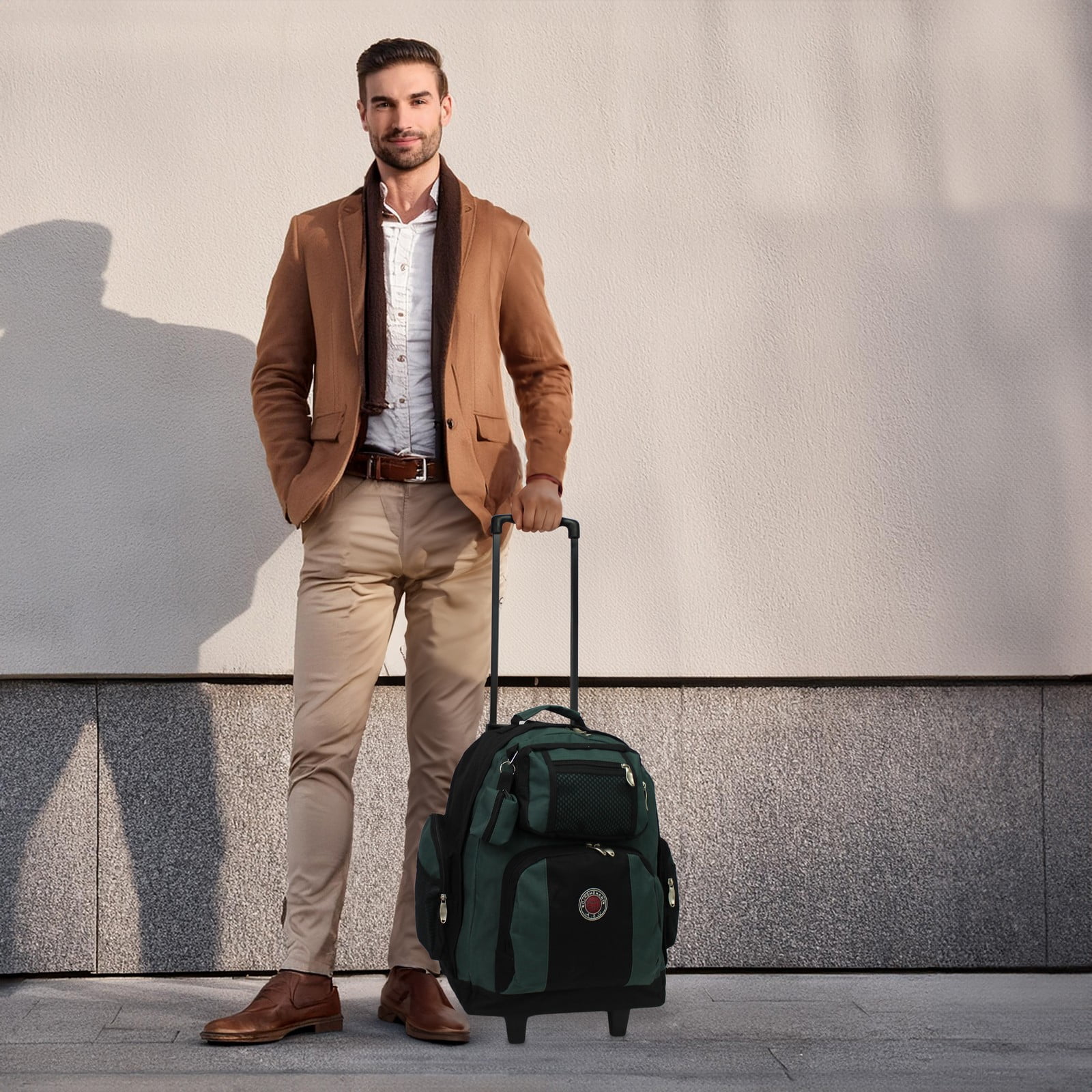 World Traveler Transworld 22-Inch Carry-On Rolling Backpack Airline Approved Size - Green