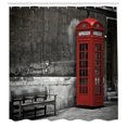 thumbnail image 3 of Ambesonne London Shower Curtain, Famous City Landmark, 69"Wx70"L, Red Grey, 3 of 5