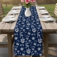 thumbnail image 4 of Navy Blue Tropical Plant Table Runner 72 Inches, Summer Coconut Trees Coastal Bed Runner Dresser Scarves Tabletop for Indoor Outdoor Parties/Ceremony/Banquet, 14" x 72", 4 of 9
