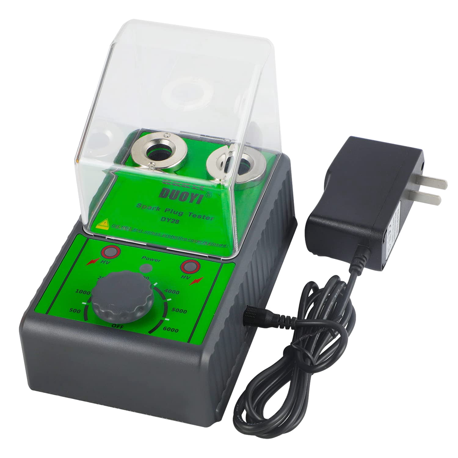 Spark Plug Tester Dual Holes Spark Plugs Detector Ignition Plug Analyzer 500-6000rpm Adjustable Frequency Vehicle Spark Plug Diagnostic Repair Tool