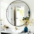 thumbnail image 5 of Lumora 24" Round Bathroom Mirror Modern Circle Mirror Hanging or Wall Mounted, Black, 5 of 5