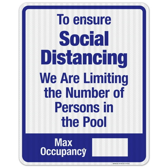 To Ensure Social Distancing We Are Limiting The Number Of Persons Sign, Pool Sign,