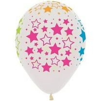 20 NEON UV Clear Stars 11" Glow Blacklight Reactive Party Latex Balloons