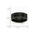 thumbnail image 6 of Titanium Grooved Black IP-plated 8mm Brushed and Polished Band Size: 12; for Adults and Teens; for Women and Men, 6 of 6