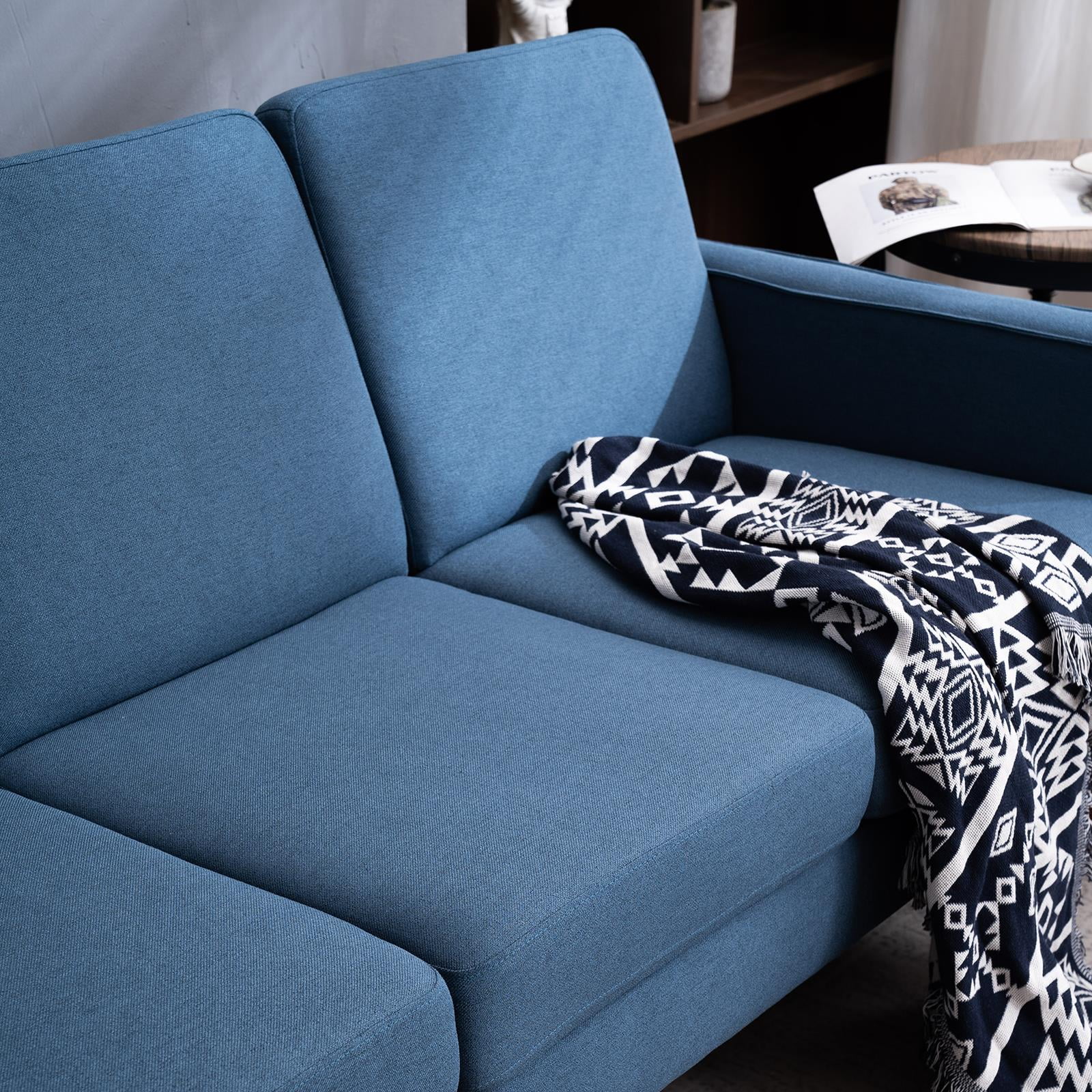 1/26迄 rikoao sofa navy Ktaxon 3 Seat Mid Century Modern Linen Sofa, Navy Blue with