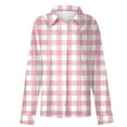 thumbnail image 4 of Plaid Button Down Shirts for Women Business Dressy Top Cute Soft Plaid Blouse Dress Shirt Lightweight Spring Blouses Rolled Up Boyfriend Top Button Down Collared Casual Tops Plaid Tops for Women, 4 of 5