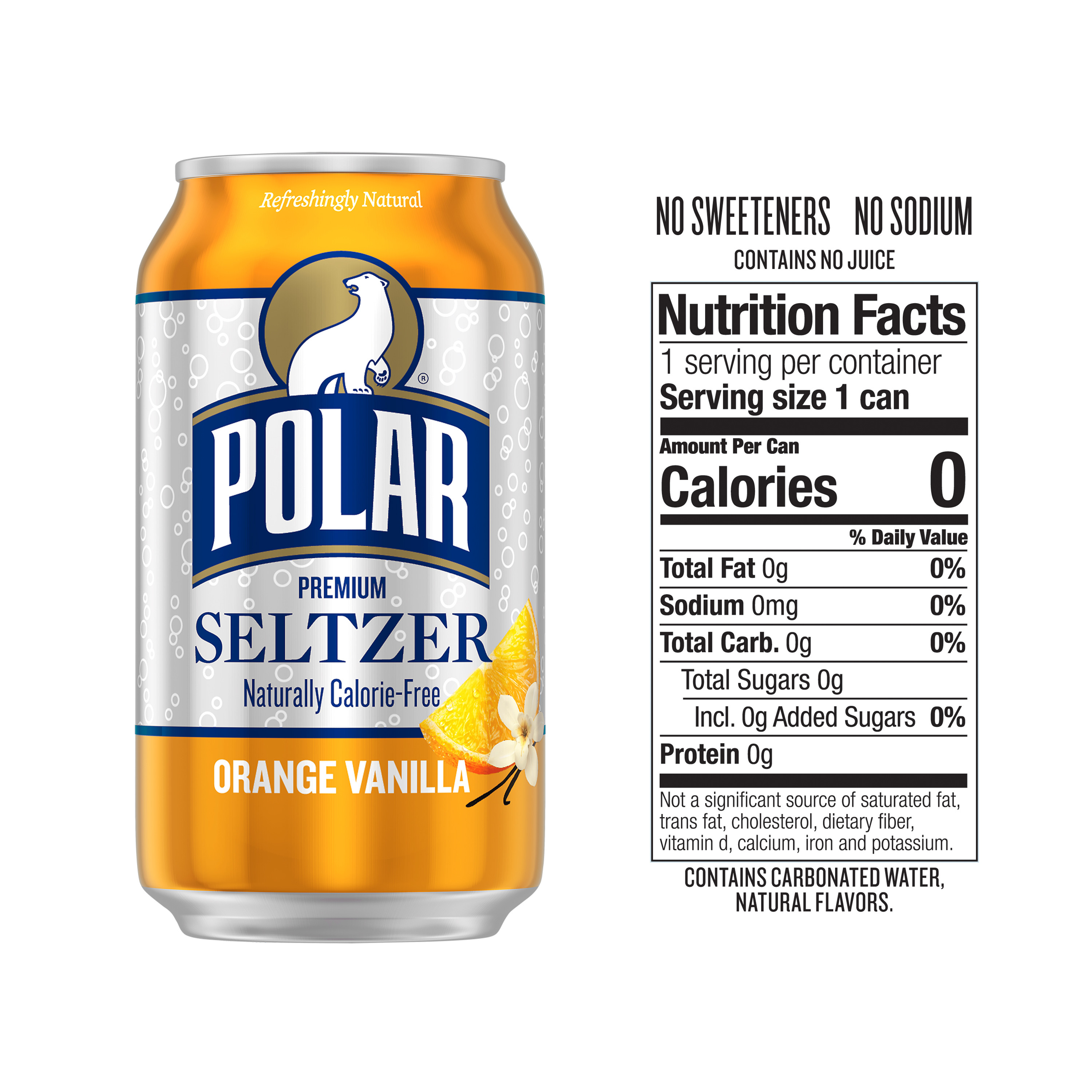 Polar Orange Vanilla Sparkling Seltzer Water, 12 fl oz, 8 pack cans - image 4 of 7