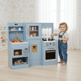 thumbnail image 3 of TLSUNNY Kids Play Kitchen, with Realistic Lights & Sounds, Oven, Sink, 5 Cookware, Water Dispenser, for Toddler Ages 3+, 3 of 9