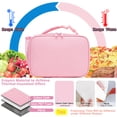 thumbnail image 5 of Lunch Box for Kids Boys Girls Men Women, Insulated Lunch Bag with Buckle Handle for School Work Picnic Travel, Reusable Leakproof Lunchbox Cooler - Pink, 5 of 8