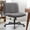 Gray, variant on Armless Office Chair, Leather Desk Chair with 20° Rocking, Swivel Cross Legged Vanity Chair Ribbed Task Computer Chair for Home Office, Gray
