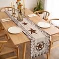 thumbnail image 3 of Farmhouse Table Runner - 48 Inch Long, Kitchen Dining Table Runner Dresser Scarves, Country Star Berry Plaid Lodge Grey Brown Farmhouse Decor for Coffee Tables Wedding Party Banquet, 3 of 8