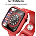 thumbnail image 4 of 2 Pack Hard Case Compatible for Apple Watch SE Series 6 5 4 44mm Built in 9H Tempered Glass Screen Protector Slim Bumper Touch Sensitive Full Protective Cover Compatible for iWatch 44mm - Red, 4 of 6