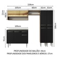 thumbnail image 3 of Cocina Integral 229cm Con Tarja Emilly Madesa 11 Marrón/Negro, 3 of 10
