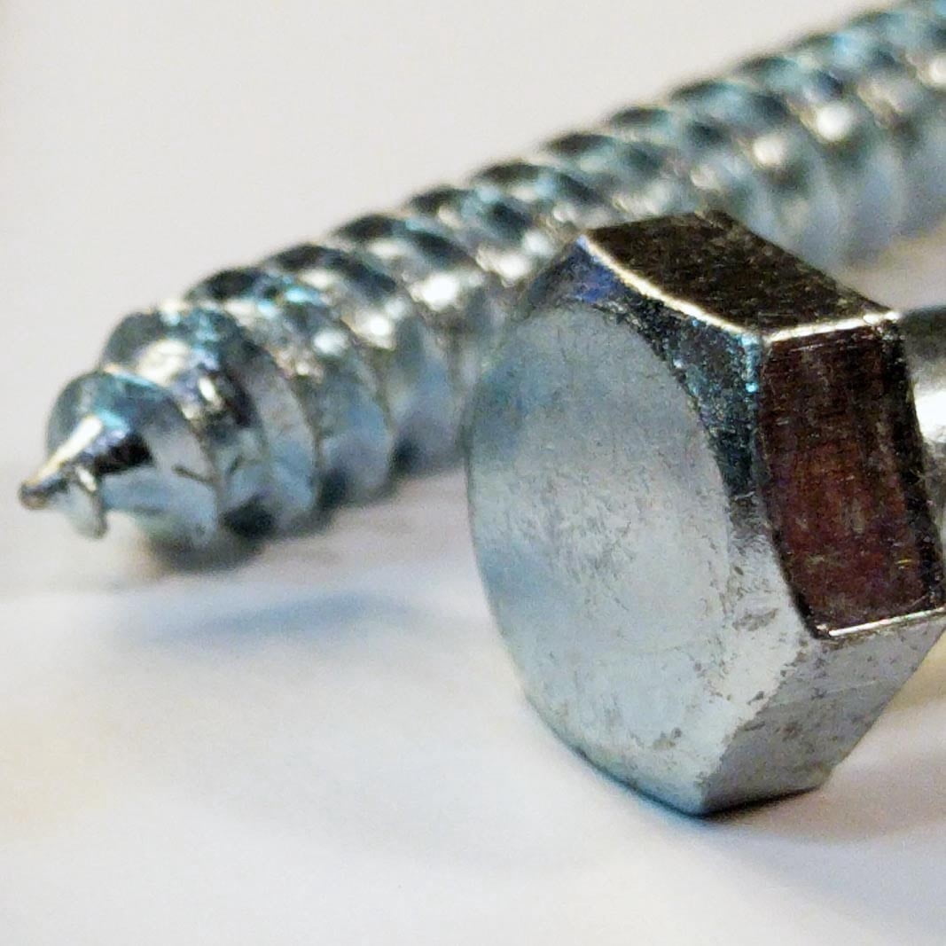 (100) 5/16" x 3-1/2" Lag Screws White Zinc Plated