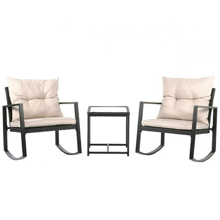 Outdoor 3pc Rattan Patio Furniture Sets Rocking Wicker Bistro Set Outdoor 3pc Rattan Patio Furniture Sets Rocking Wicker Bistro Set For Yard
