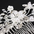 thumbnail image 4 of Grofry Hair Clip Women Wedding Flower Rhinestone Faux Pearl Bridal Hair Comb Jewelry, 4 of 6