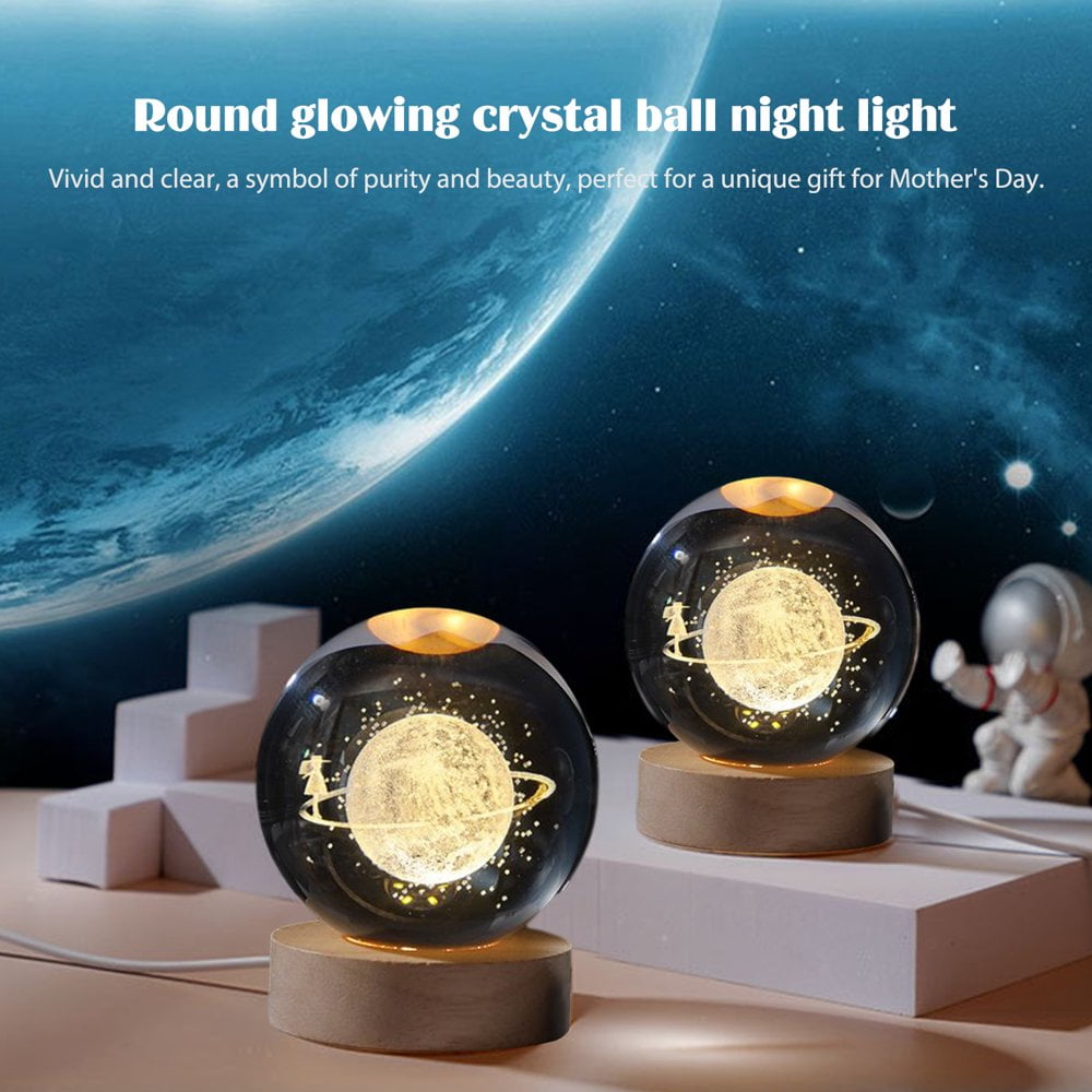Boule De Cristal 3D Galaxie Avec Support, Boule De Cristal