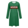 thumbnail image 6 of FAWUUDO Christmas Dresses for Women Cute Graphic Nightgown Loose Crewneck Nightshirts Long Sleeve T-Shirt Dress Sleepwear, 6 of 7
