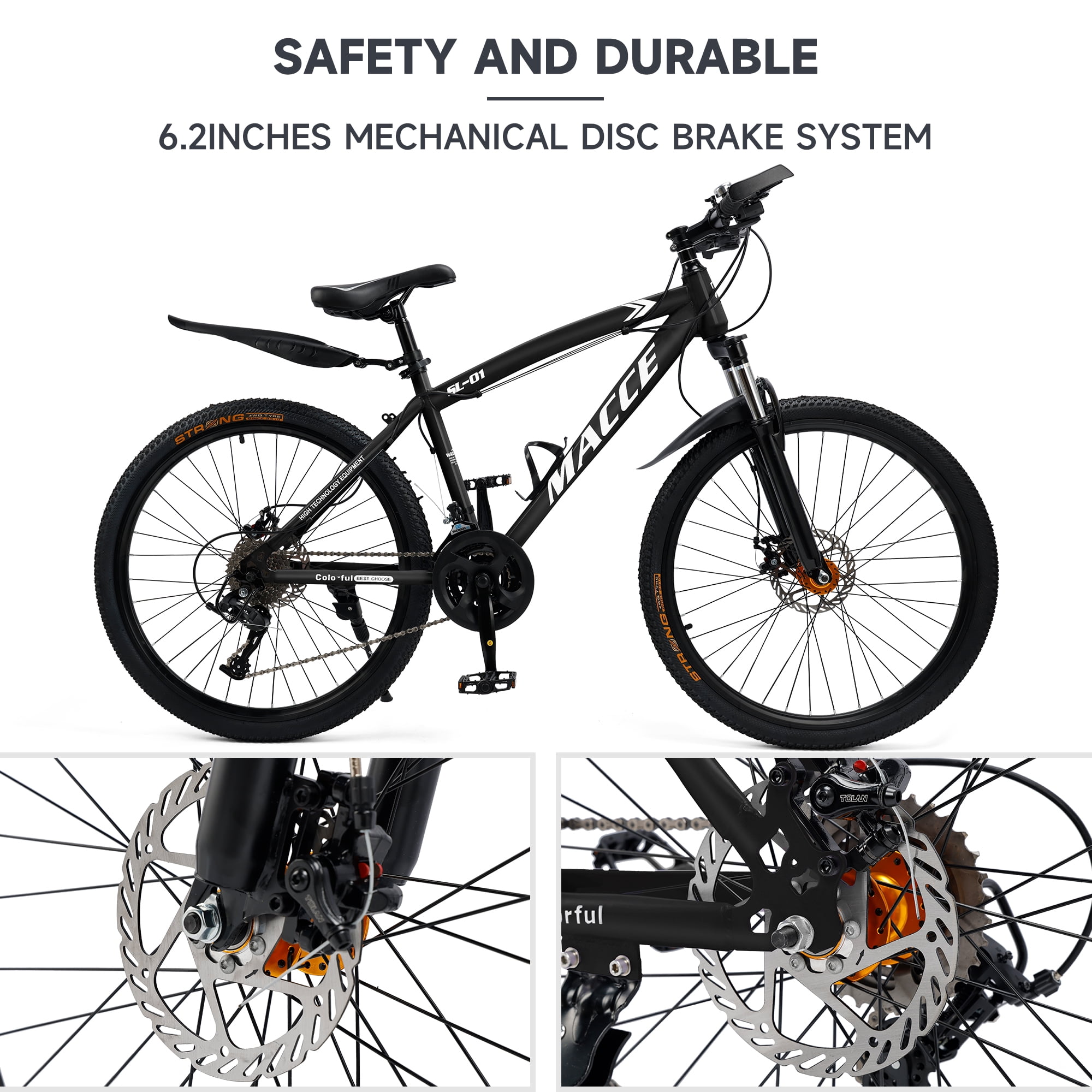 26/27.5 inch Mountain Hardtail Mountain Bike for Men/Women, 27 Speed Twist Shifting, Front Suspension, Comfort Saddle, Purple/Black/White