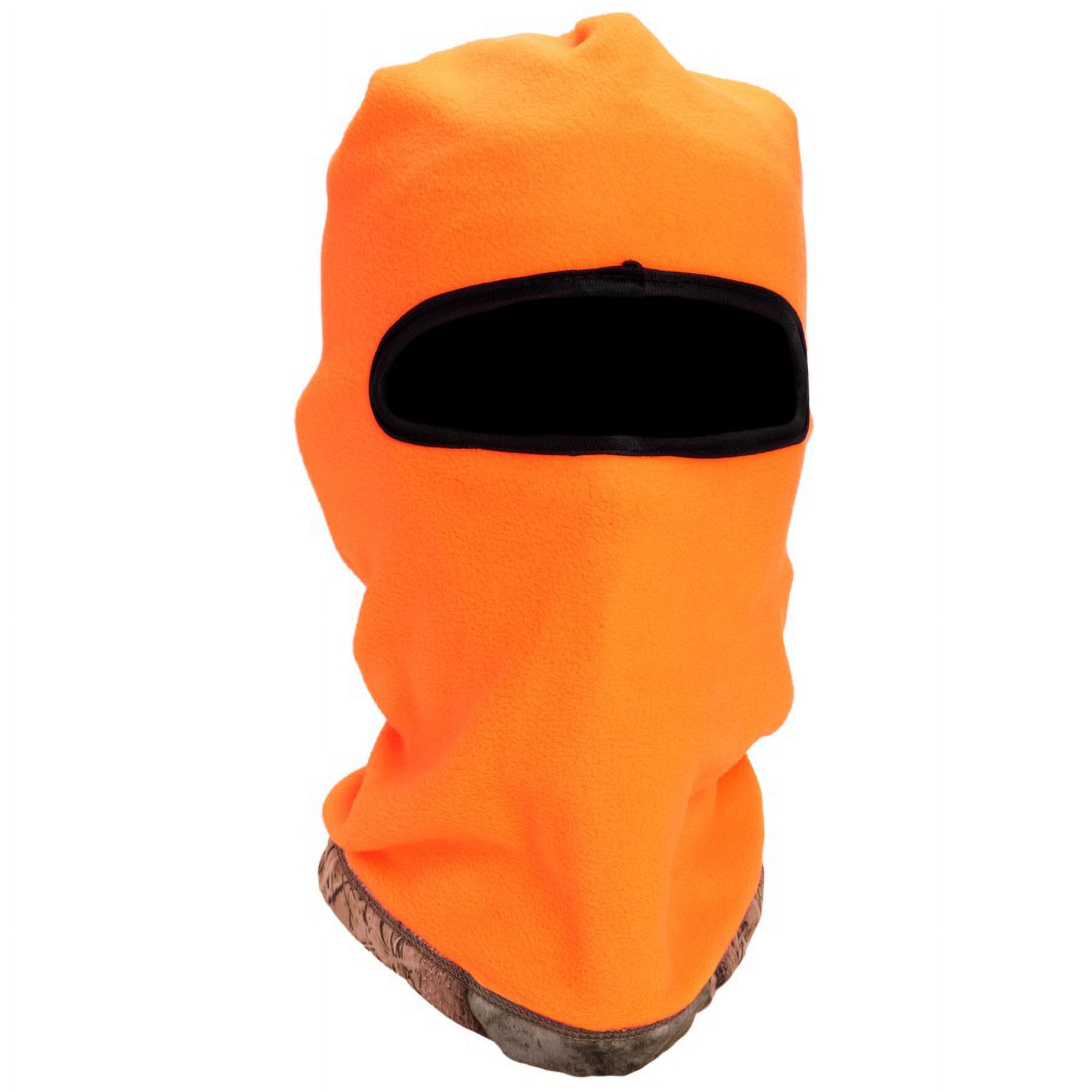 Quietwear Unisex Reversible Fleece 1-Hole Mask, Adventure Grey/Orange, One Size Fits Most