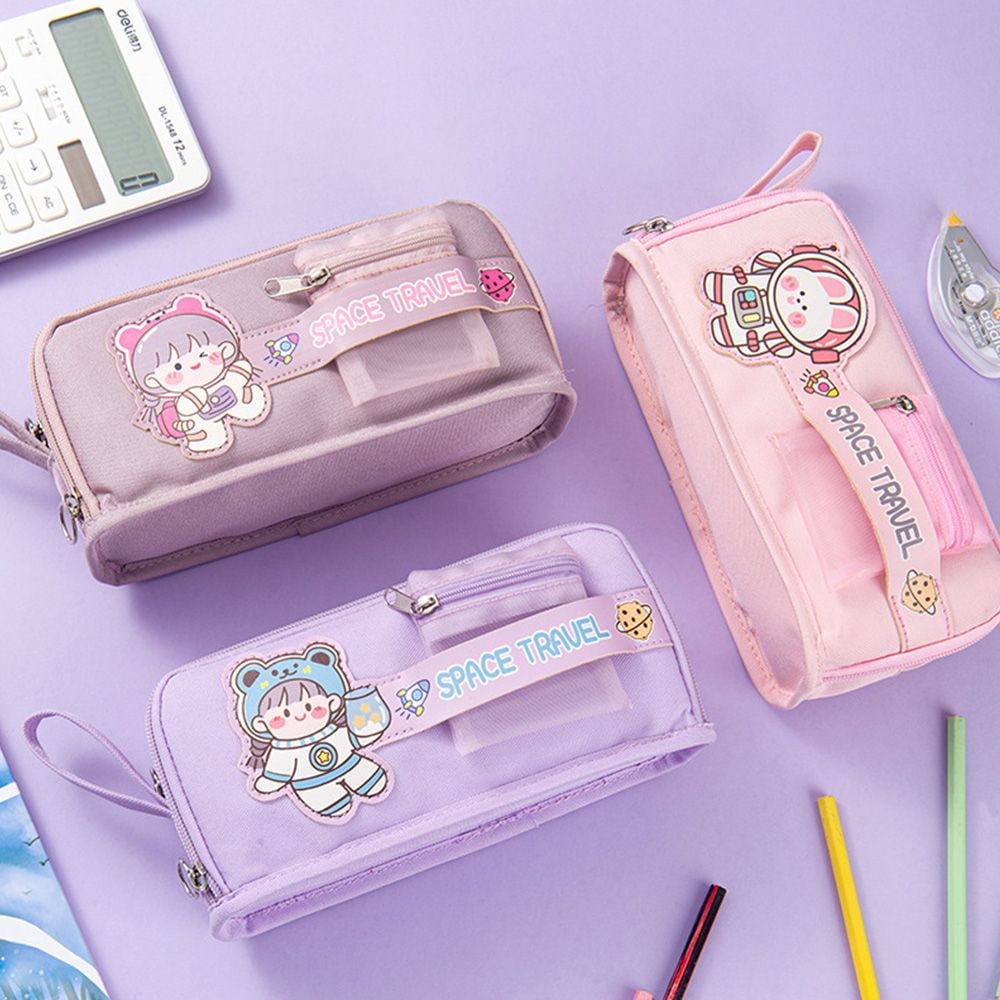 Cute Square pencil case girls Kawaii Pu Leather Pen Bag Stationery Pouch  Office School Supplies cosmetic holder Zakka escolar - Price history &  Review