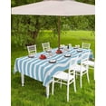 thumbnail image 4 of Outdoor Tablecloth with Umbrella Hole and Zipper 60 x 120 Inch Sky Blue Ripples Stripes Table Cover for Rectangular Tables Waterproof Tabletop Collection for Patio Garden Picnic Camping, 4 of 6