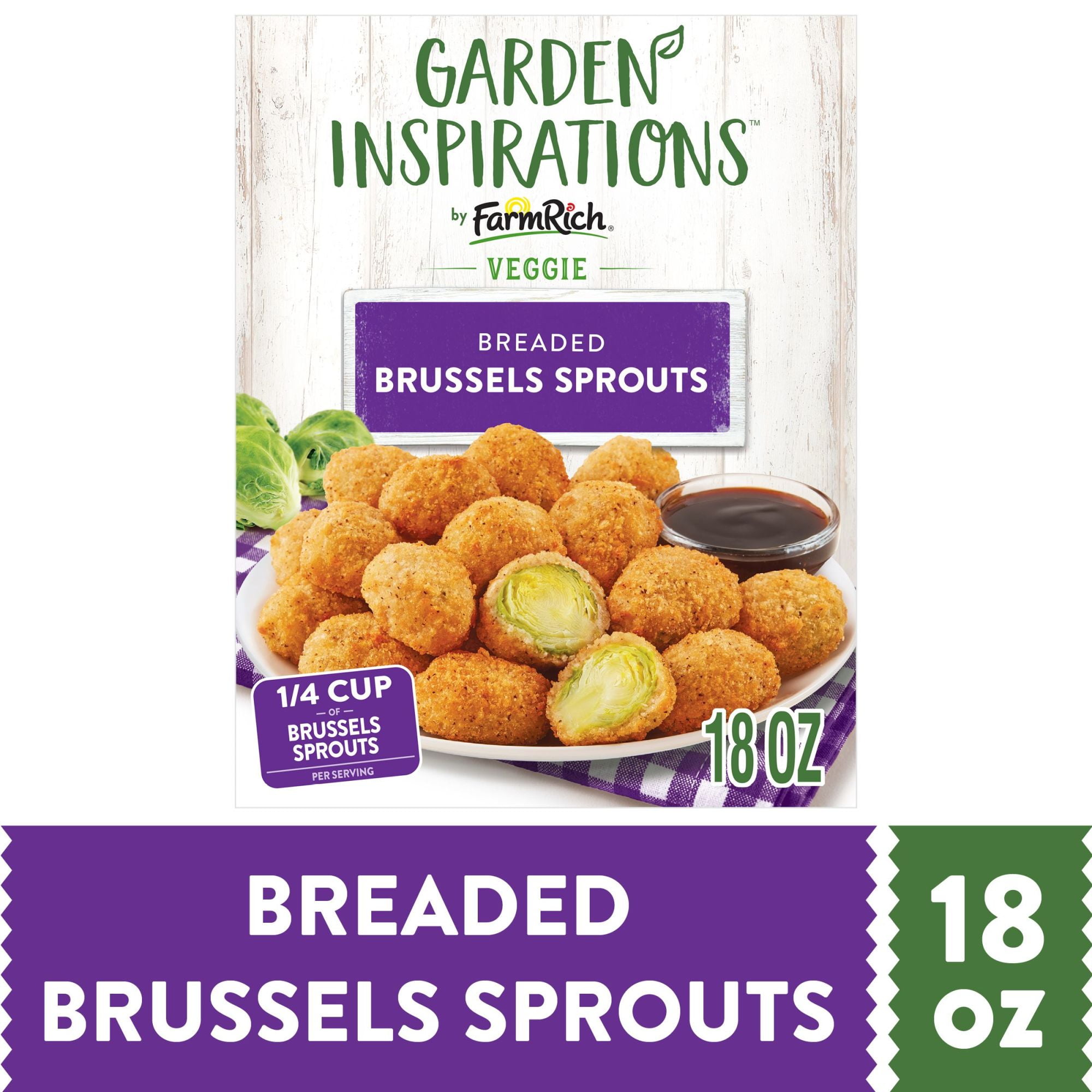 Farm Rich Garden Inspirations Brussels Sprouts, Plant Based Snack, Frozen, 18 oz