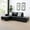 Black - Left Chaise, variant on Modular Sectional Sofa, Leather L Shape Sleeper Sofa Couch with Chaise for Living Room Furniture Sets, Black