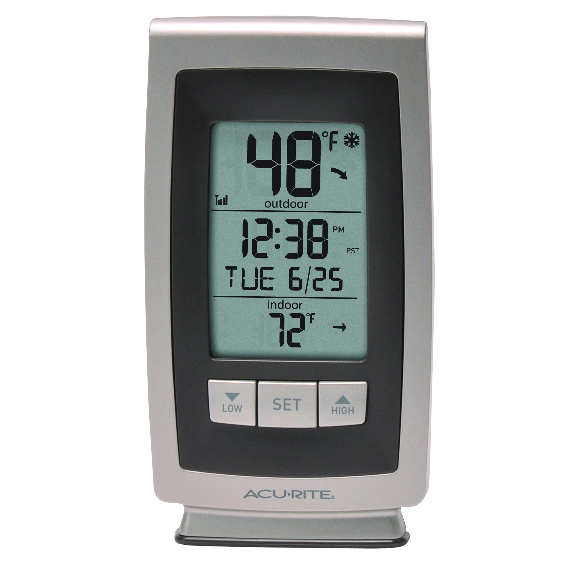AcuRite- Thermometer and Humidity Monitor with Intelli-Time Clock Cale —