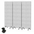 thumbnail image 3 of 72x66in Soundproof Room Divider with Wheels, 3 Panel Rolling Office Divider Room Separator, Freestanding Folding Partition Privacy Screen for Home, Office, Classroom, Restaurant, Hospital -Light Grey, 3 of 8