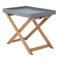 thumbnail image 6 of SAFAVIEH Terance Outdoor Patio Folding Side Tray Table, Natural/Grey, 6 of 7