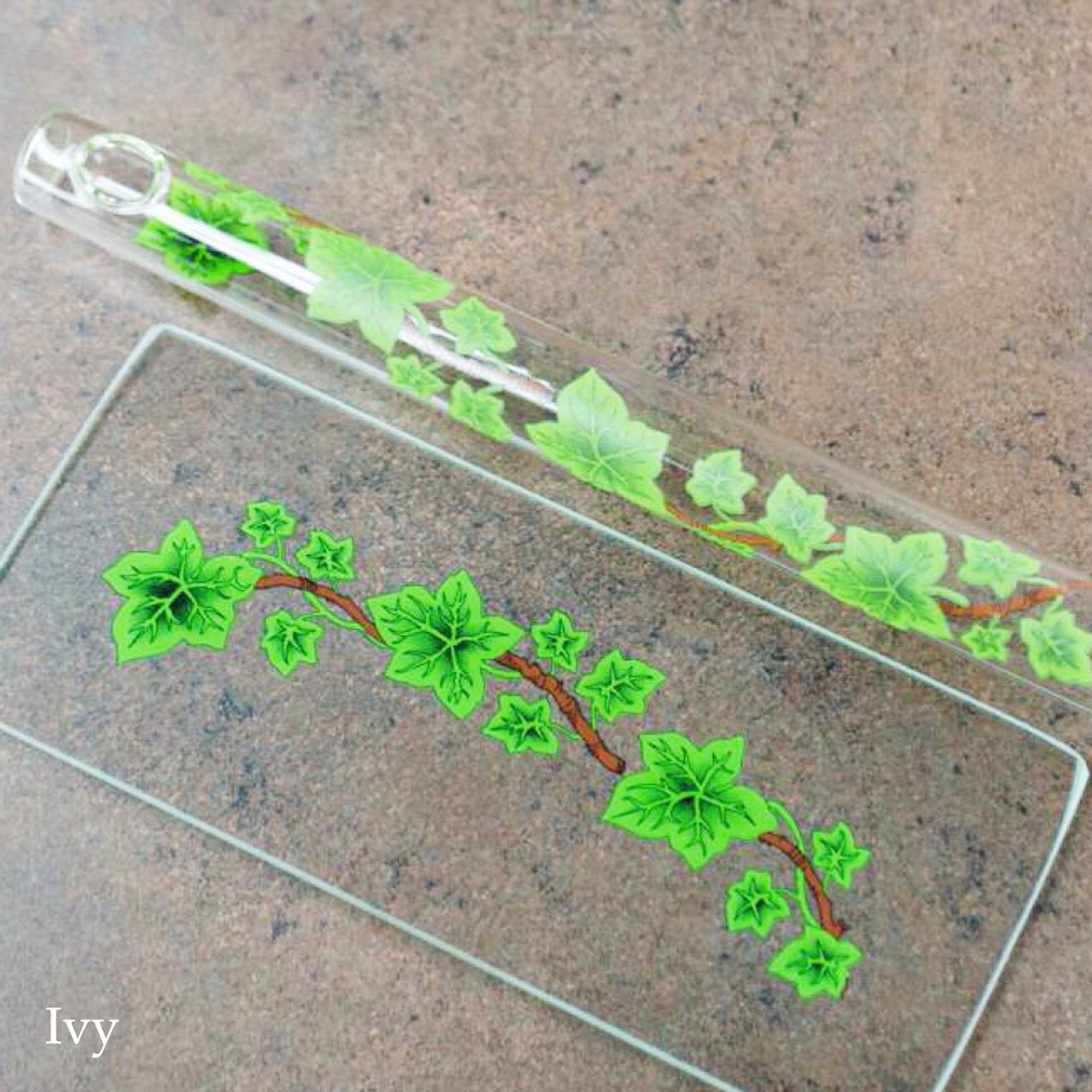 Hall Crystal Flute 11004 - Inline Glass Piccolo in D - Green Ivy