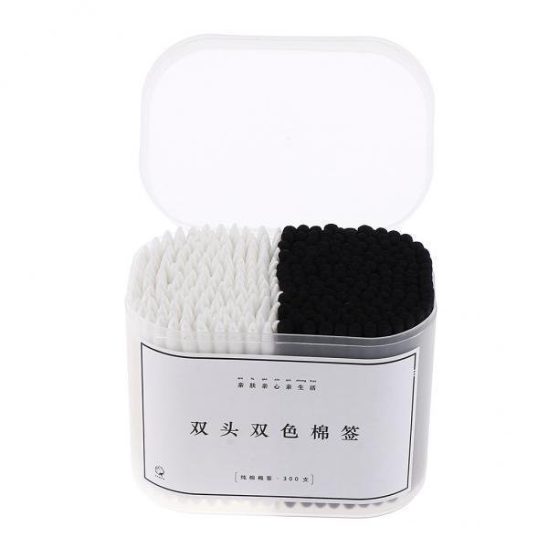 Bastoncillos de algodón Sunnimix 300 Uds aplicadores de maquillaje blanco negro 4 piezas