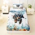 thumbnail image 3 of Homewish Cute Dachshund Twin Sheets,Ocean Seaweed Seashell Bedding,Pet Dog Decor,3-Piece,1 Fitted Sheet and 1 Pillowcase, 3 of 6