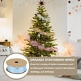 thumbnail image 4 of Uxcell Organza Star Ribbons Wired Christmas Tree Print Glitter Ribbon Blue 1.6 in, 4 of 6