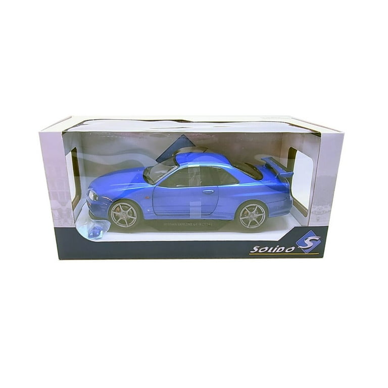 1999 Nissan Skyline GT-R (R34), Bayside Blue - Solido S1804301 - 1/18 scale  Diecast Model Toy Car