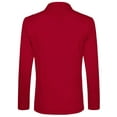 thumbnail image 3 of INSPIRE CHIC Men's Coat Notched Lapel Long Sleeve Knit Blazer with Pockets Red 38, 3 of 7