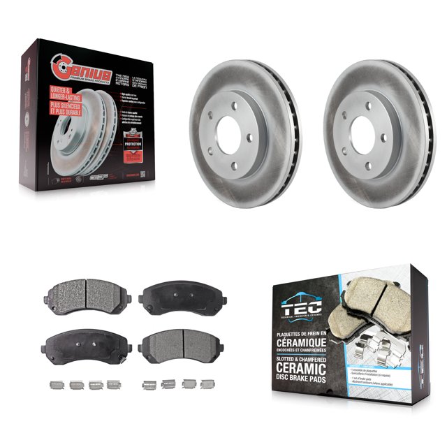 Transit Auto Front Coated Disc Brake Rotors and Ceramic Pads Kit for Car Buick Rendezvous Pontiac Aztek KGT-100015