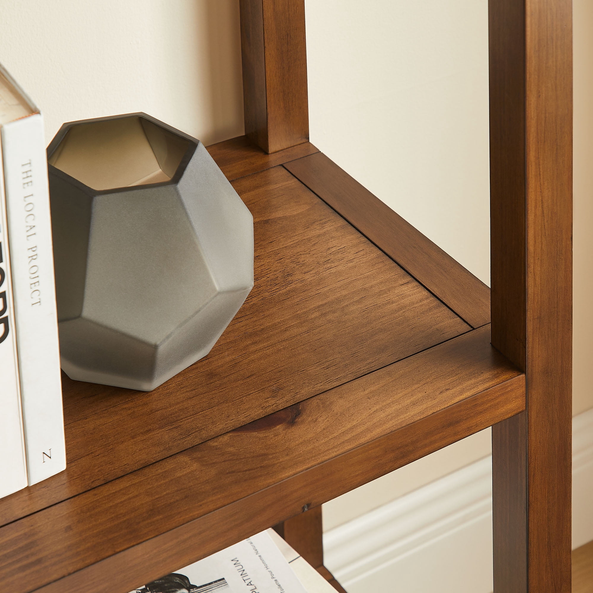 Vexley 72 Inch Tall Narrow Arched Bookshelf in Walnut
