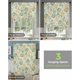 thumbnail image 4 of Orange Sage Green Botanical Tie Up Curtains for Kitchen Bathroom Bedroom Windows 45 Inch Length, Farmhouse Pastoral Leaf Balloon Drape Curtains Shade Rod Pocket Drapery Curtain Panel, 42"x54", 4 of 7