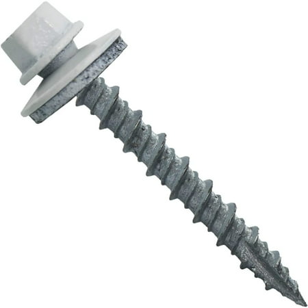 

Metal Roofing Screws: (250) 10 x 1-1/2 Brite White Hex Head Sheet Metal Roof Screw. Self Starting Metal to Wood siding Screws. EPDM Washer. Colored Head